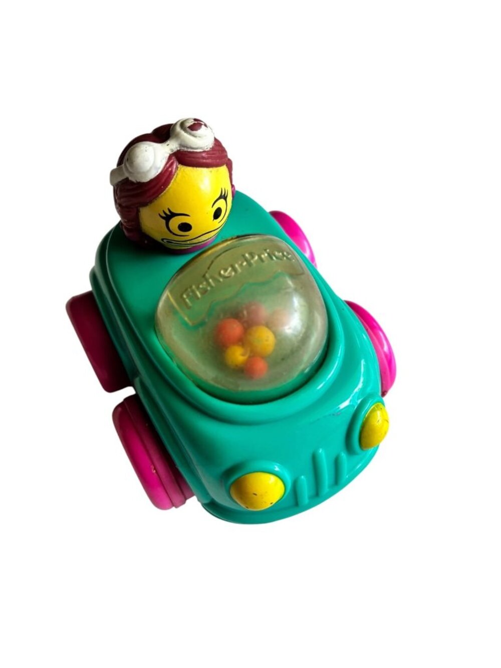 Vintage 1996 Fisher-Price McDonalds Happy Meal Toy Teal Car Pilot Driver